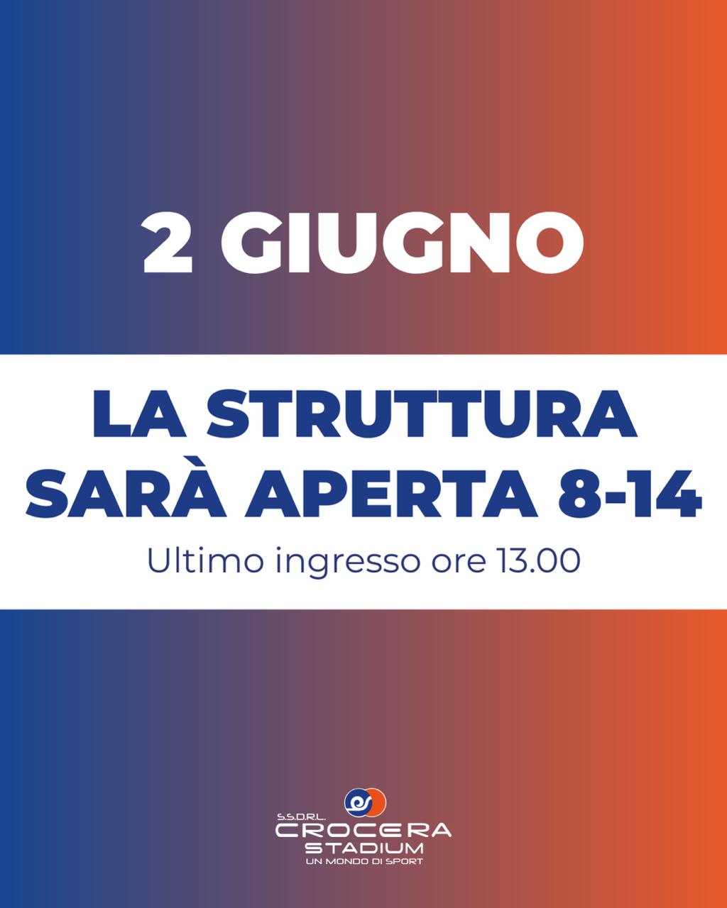 2 Giugno: orari di apertura