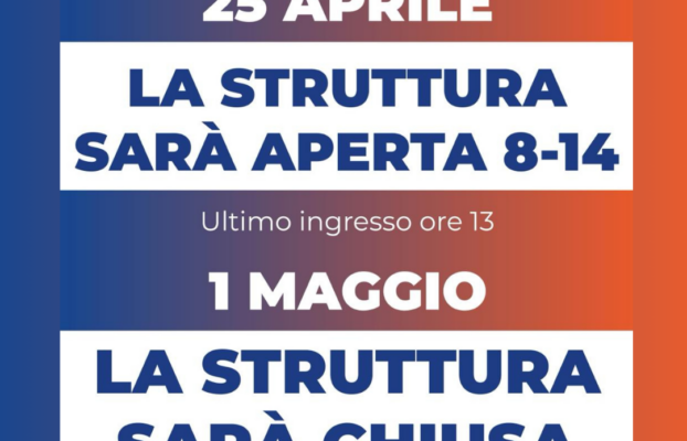 Orari festività 25 Aprile e 1° Maggio
